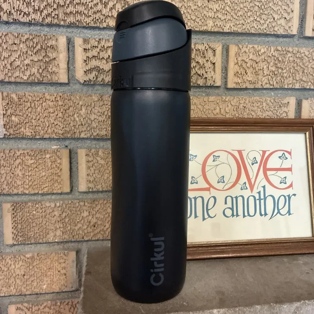 Cirkul 26oz StrawSip Flip Water Bottle, Stainless Steel, Double Wall Insulated,